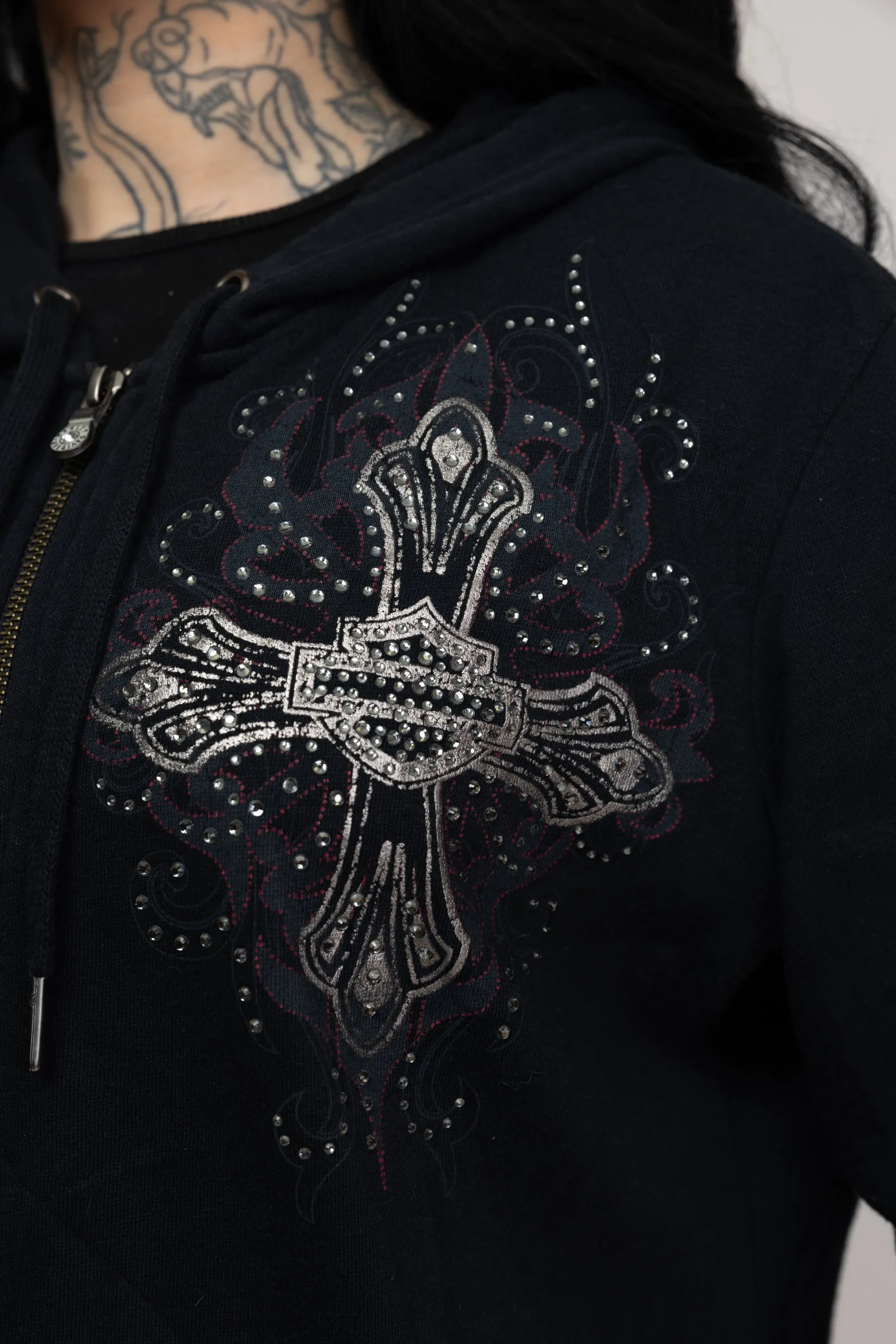 00's Bedazzled Harley Davidson Hoody M/L