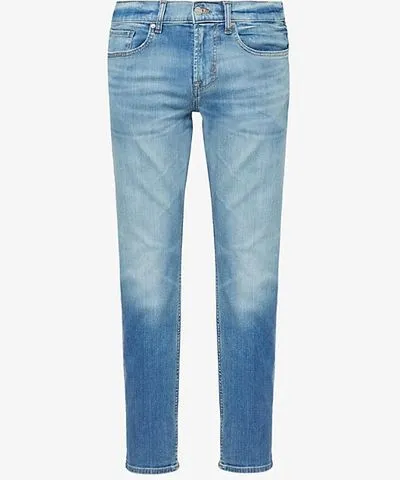 7 For All Mankind Mens Cello Slimmy Tapered tapered low-rise stretch-denim jeans