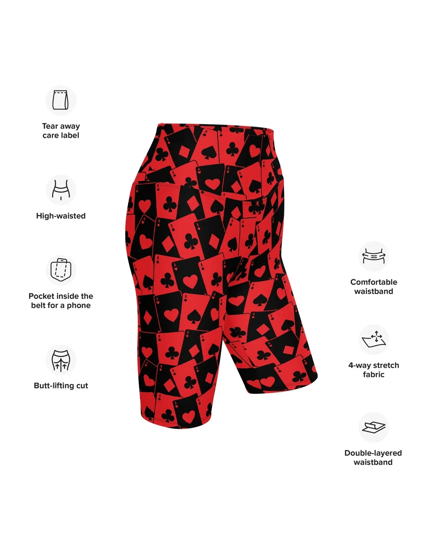 Ace Of Hearts Biker Shorts