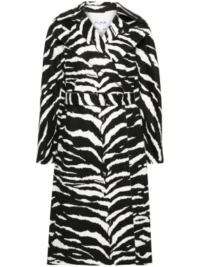 ANIMALIER PRINT DENIM TRENCH COAT