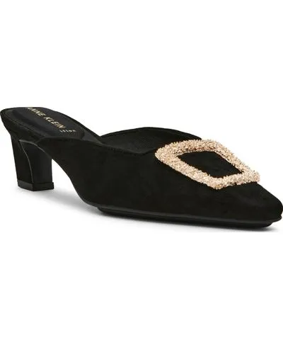 Anne Klein Women's Star Crystal Ornament Kitten Heel Mules