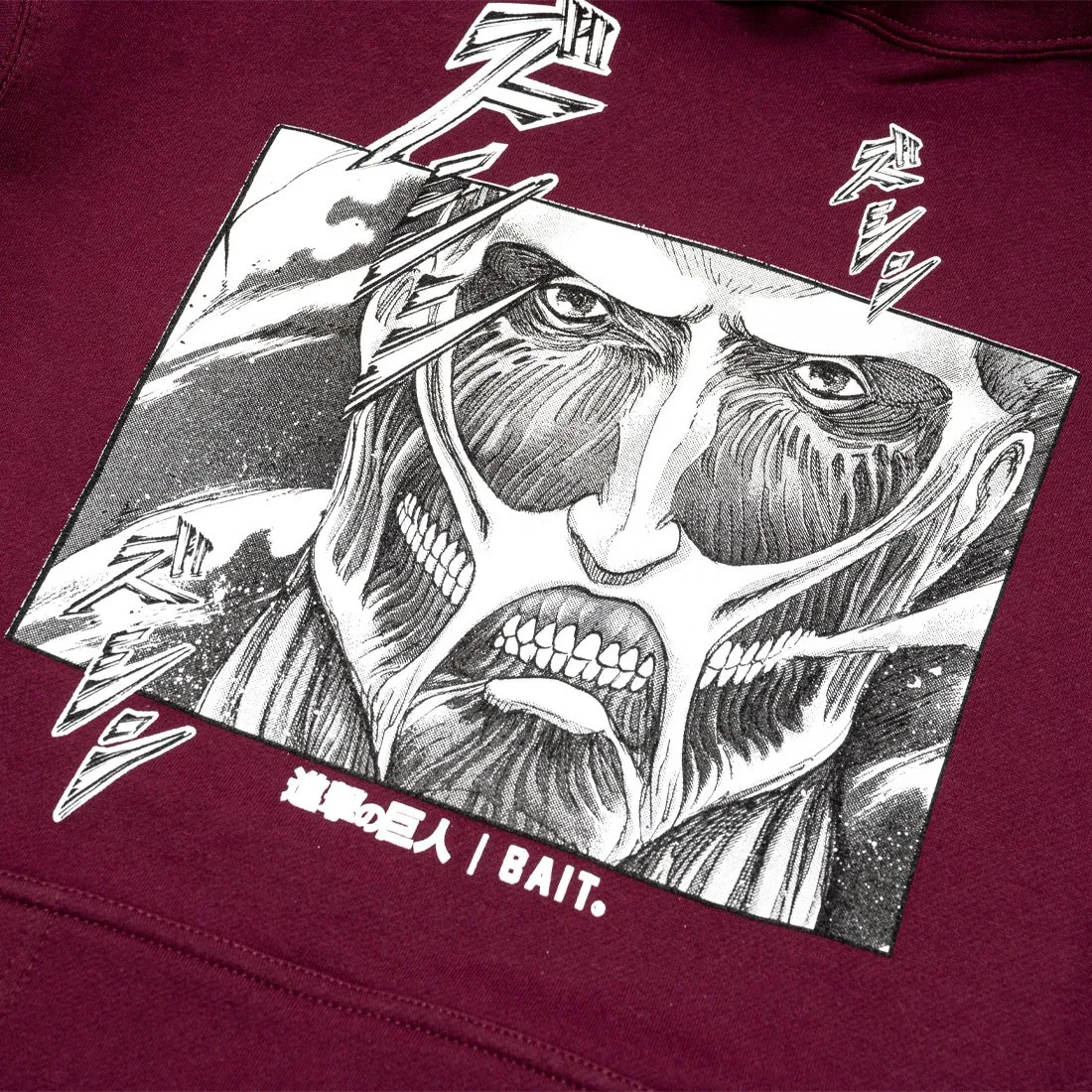 BAIT x Attack On Titan Men Colossal Titan Hoody (burgundy)