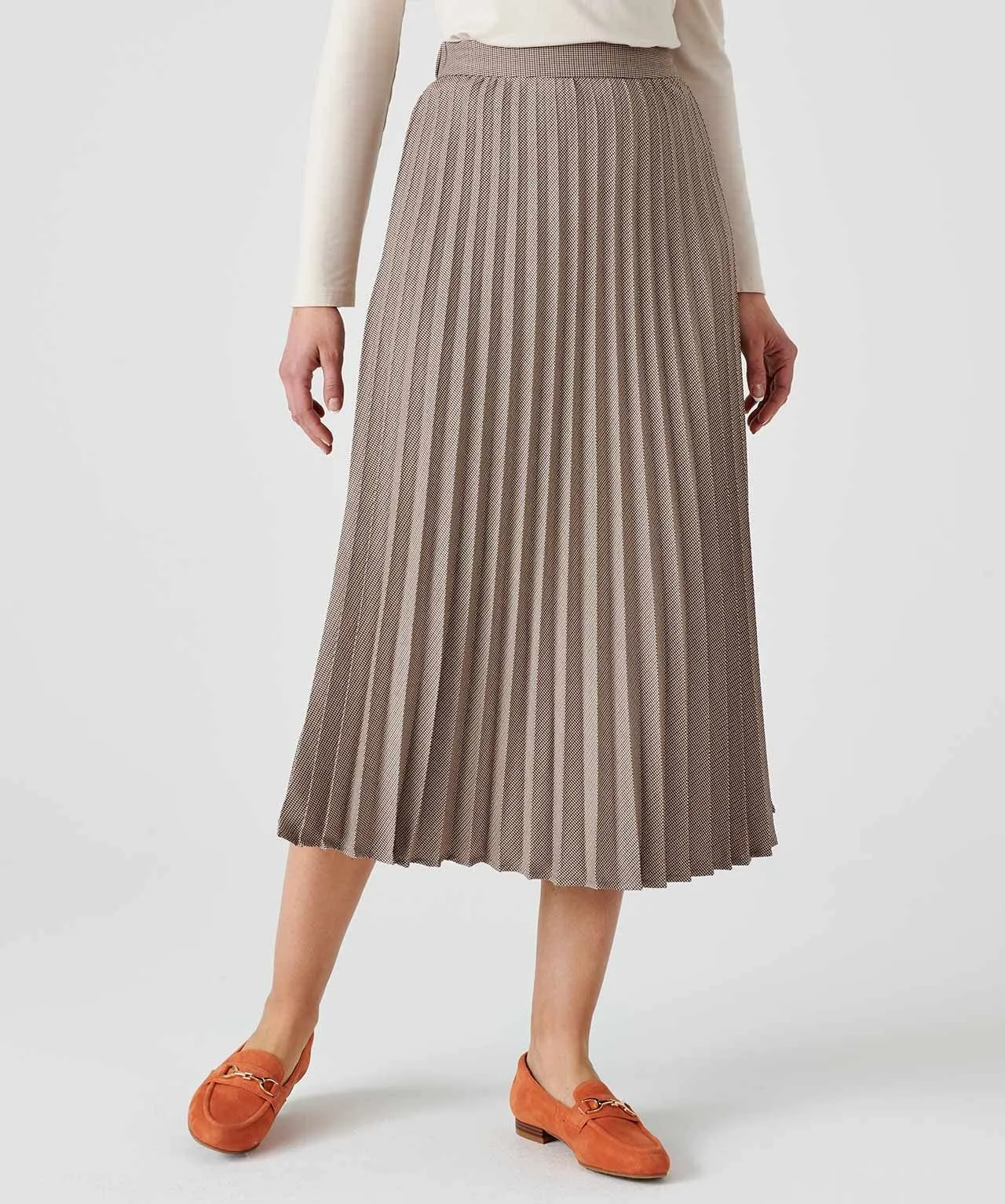 Beige Pleated Skirt