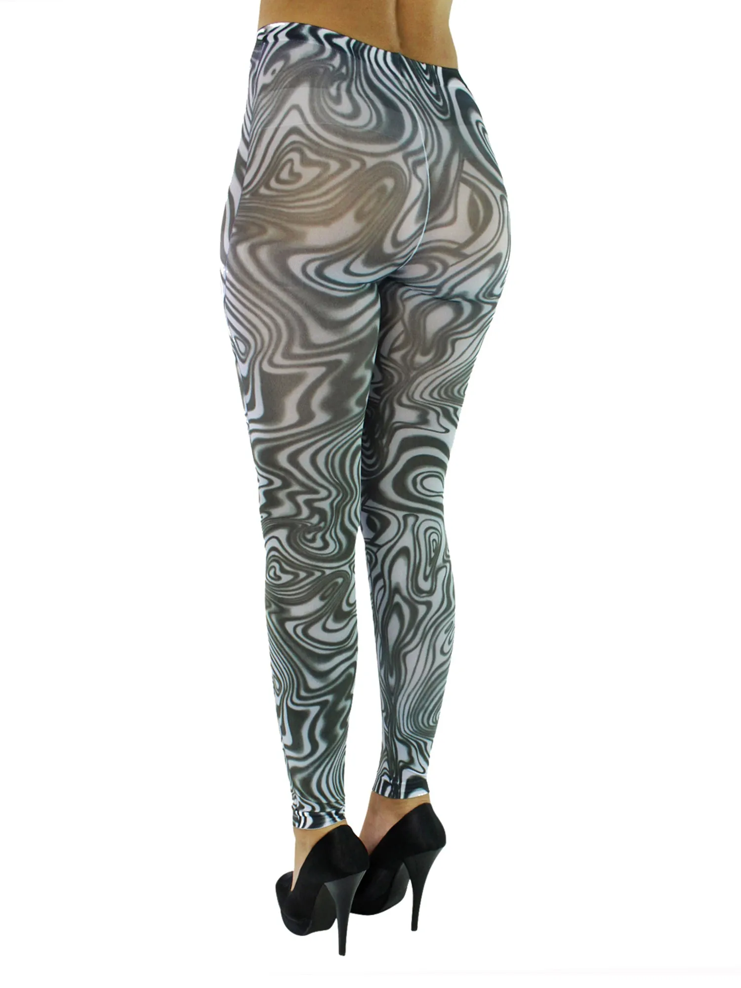 Black & White Swirled Tights