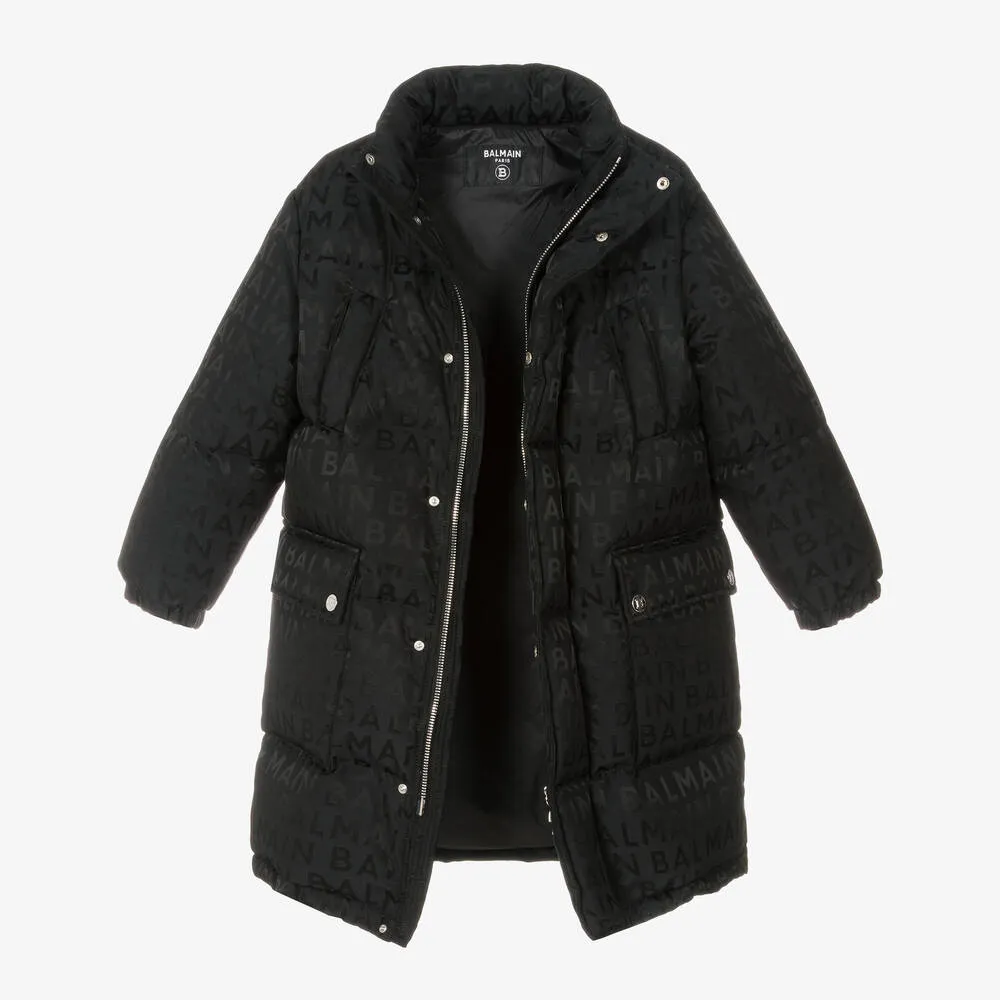 Black Down Padded Puffer Coat