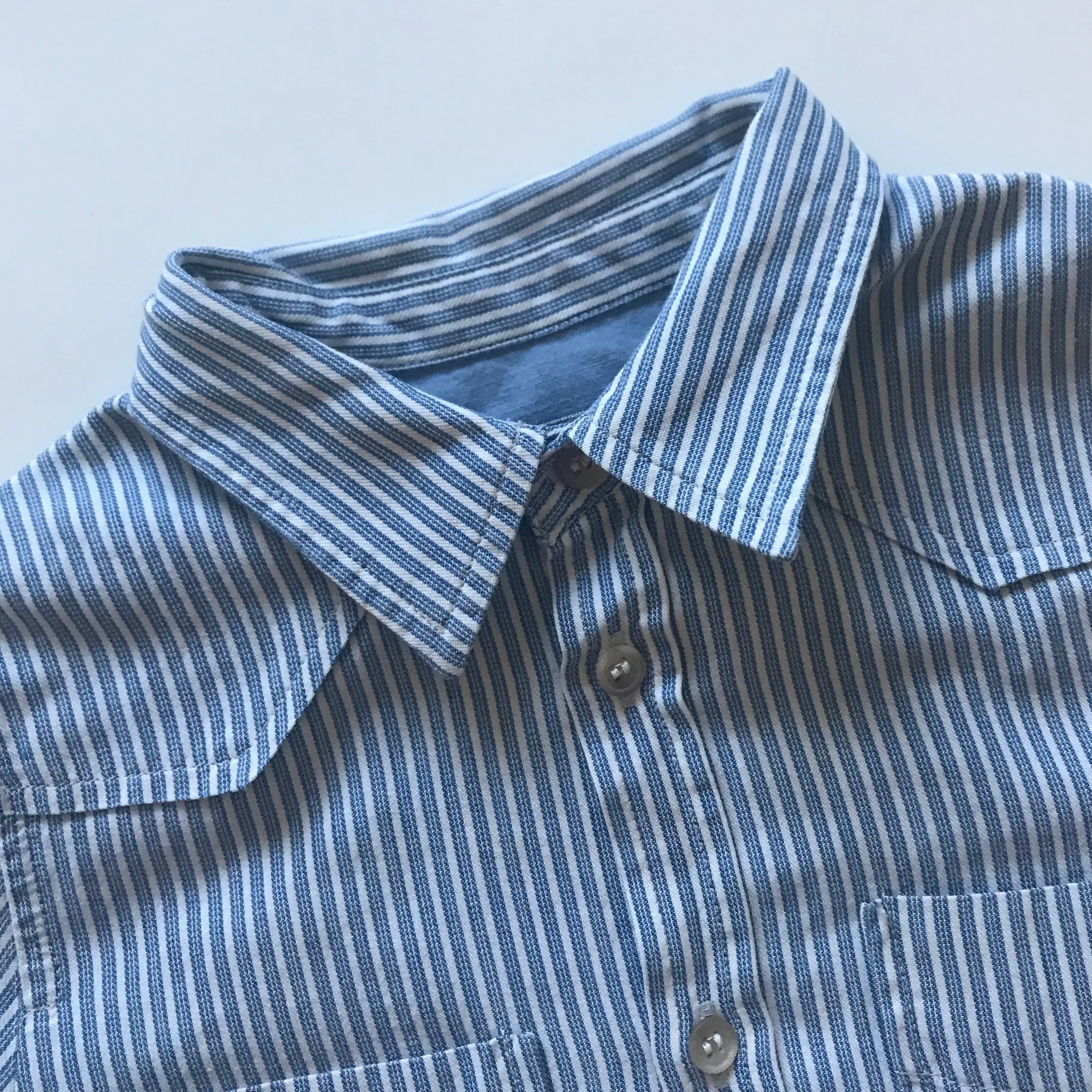 Bonpoint Blue And White Stripe Shirt: 4 Years