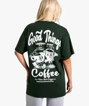 boohoo Womens Good Things Happen Oversized Printed Tshirt