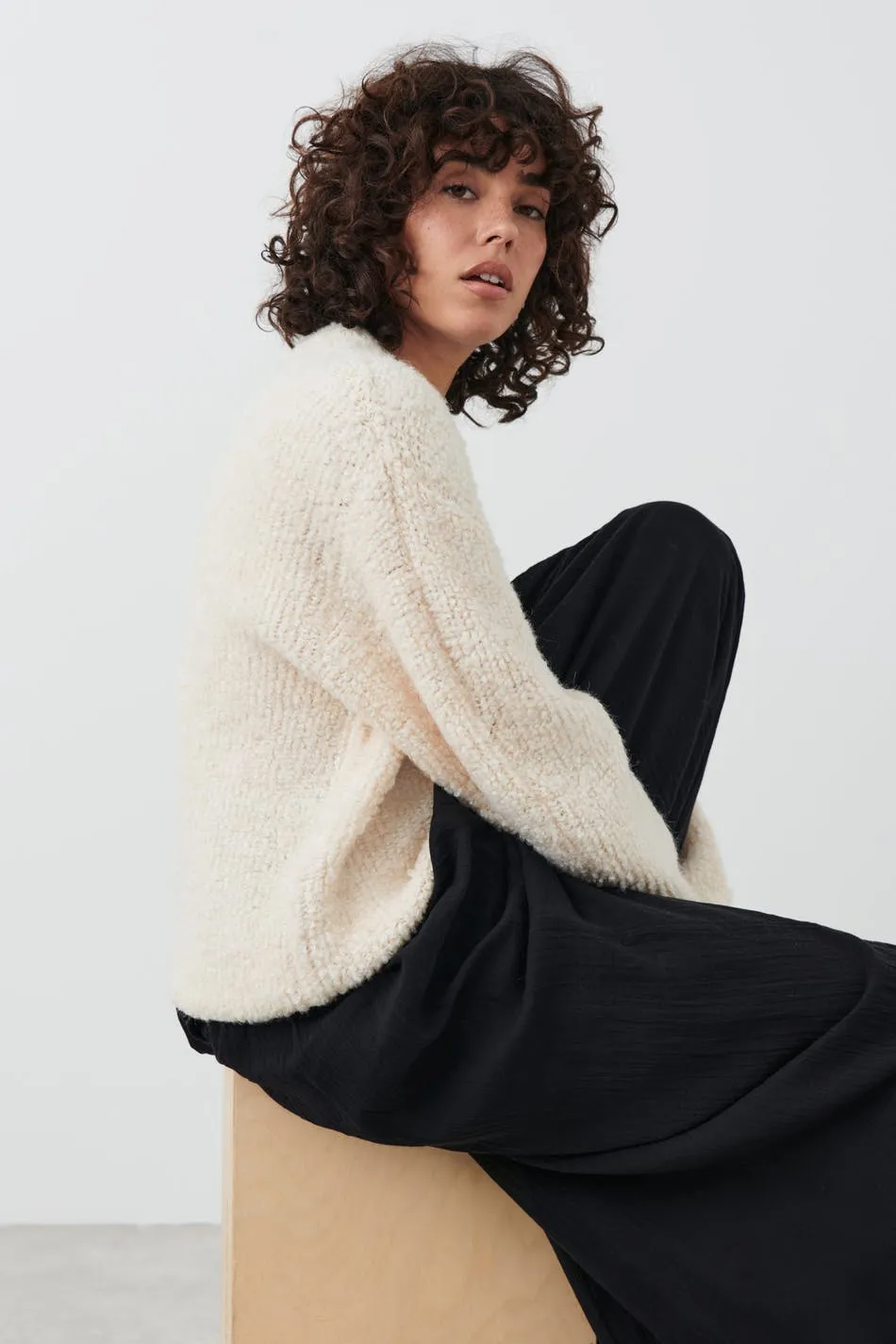 Boucle knitted sweater