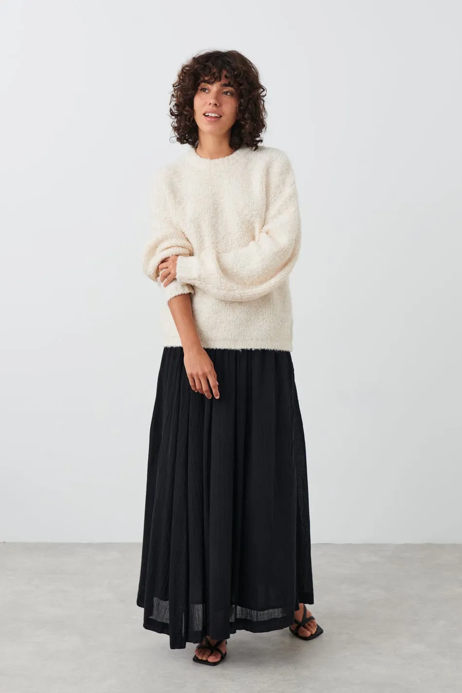 Boucle knitted sweater