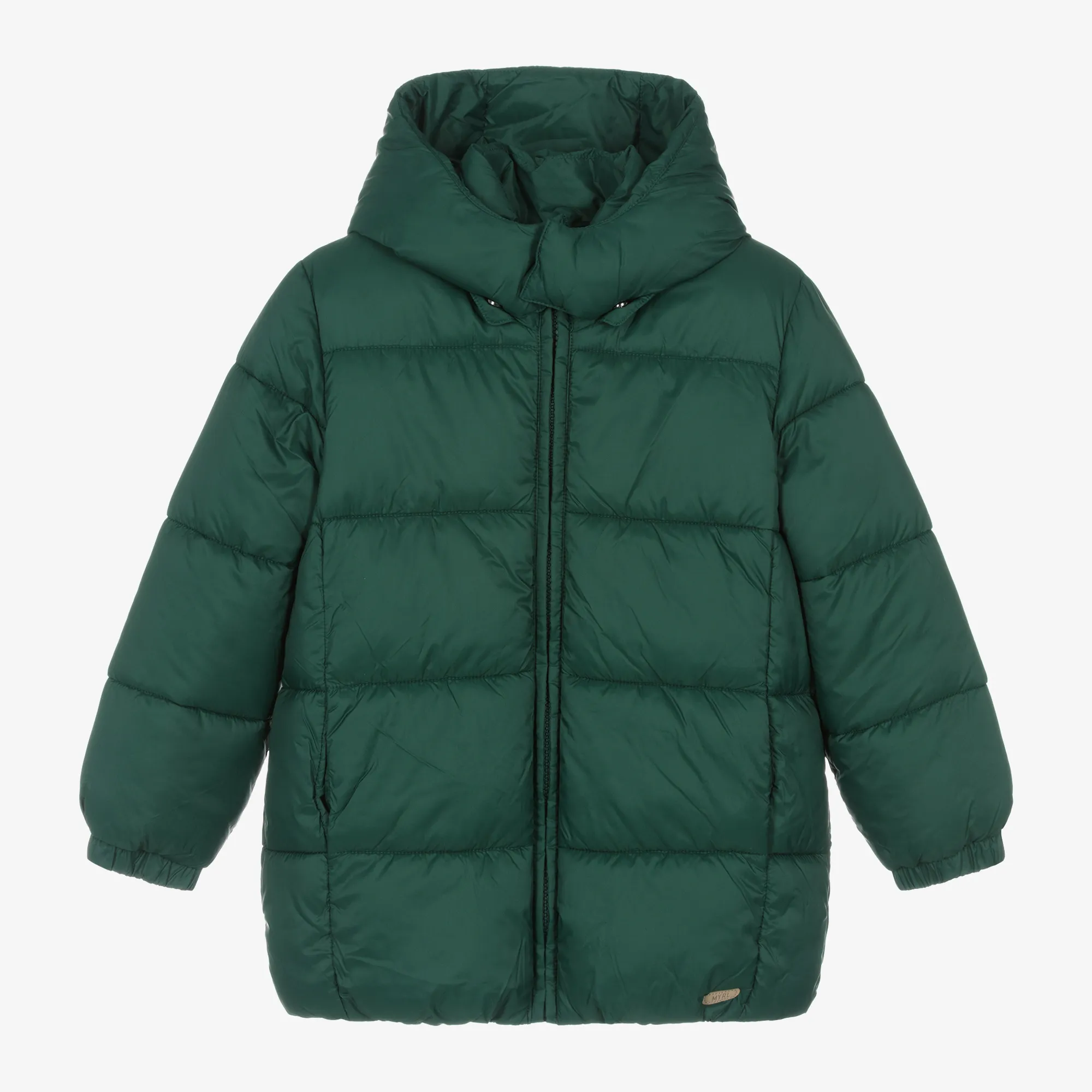 Boys Green Hooded Puffer Coat