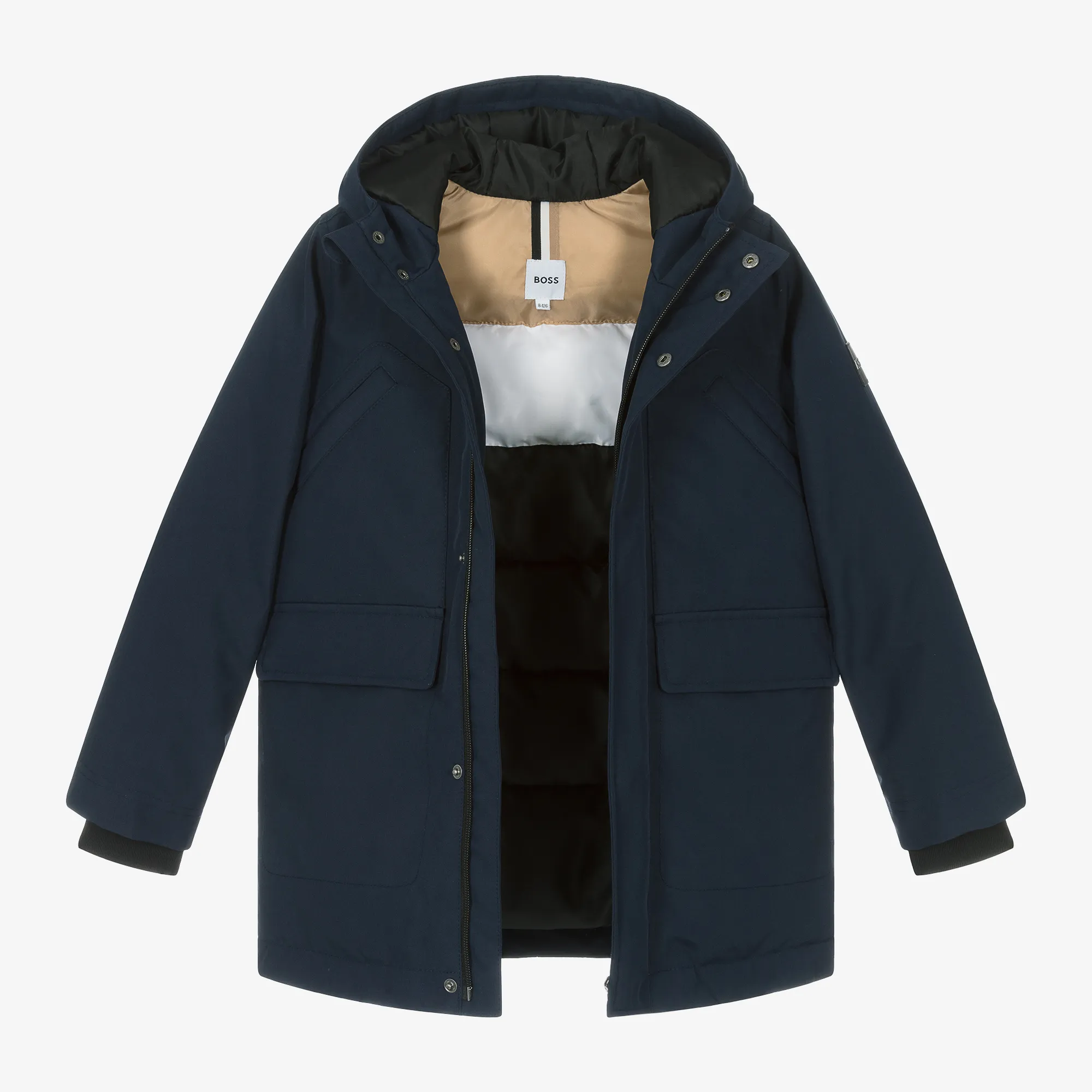 Boys Navy Blue Hooded Coat