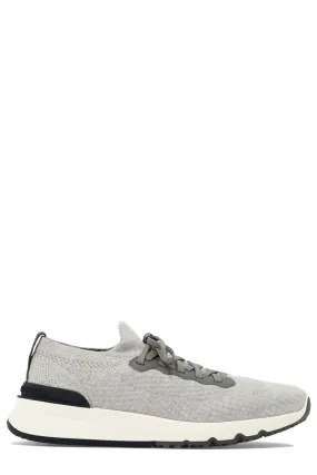 Brunello Cucinelli Knitted Lace-Up Sneakers