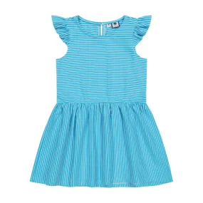 Callie Drop Waist Dress Turquoise Stripe