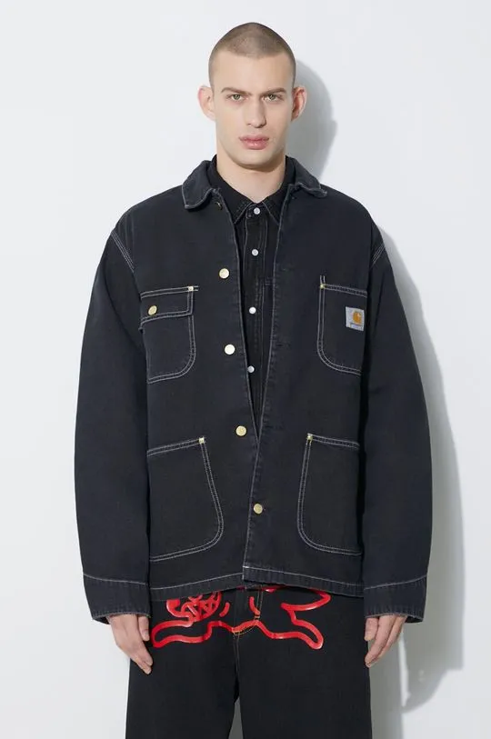 Carhartt WIP denim jacket OG Chore Coat men's black color I031896.8906