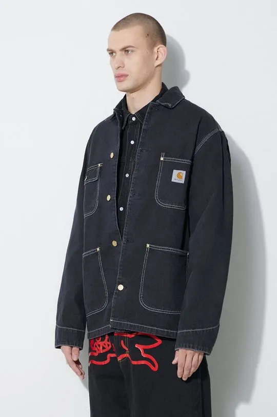 Carhartt WIP denim jacket OG Chore Coat men's black color I031896.8906