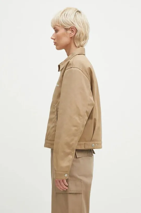 Carhartt WIP jacket Module Script Jacket women's beige color I033774.1Q501