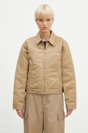 Carhartt WIP jacket Module Script Jacket women's beige color I033774.1Q501