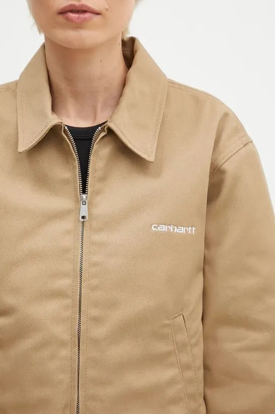 Carhartt WIP jacket Module Script Jacket women's beige color I033774.1Q501