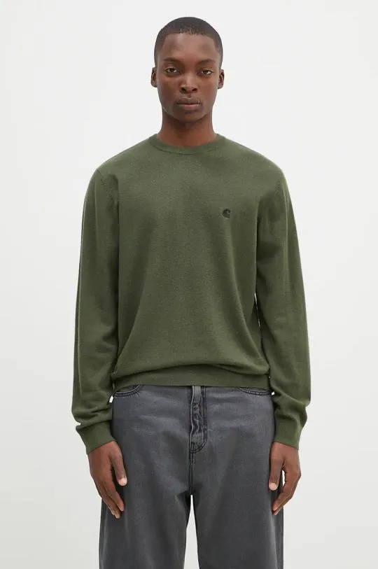 Carhartt WIP woolen jumper Madison Sweater men’s green color I030841.2EOXX