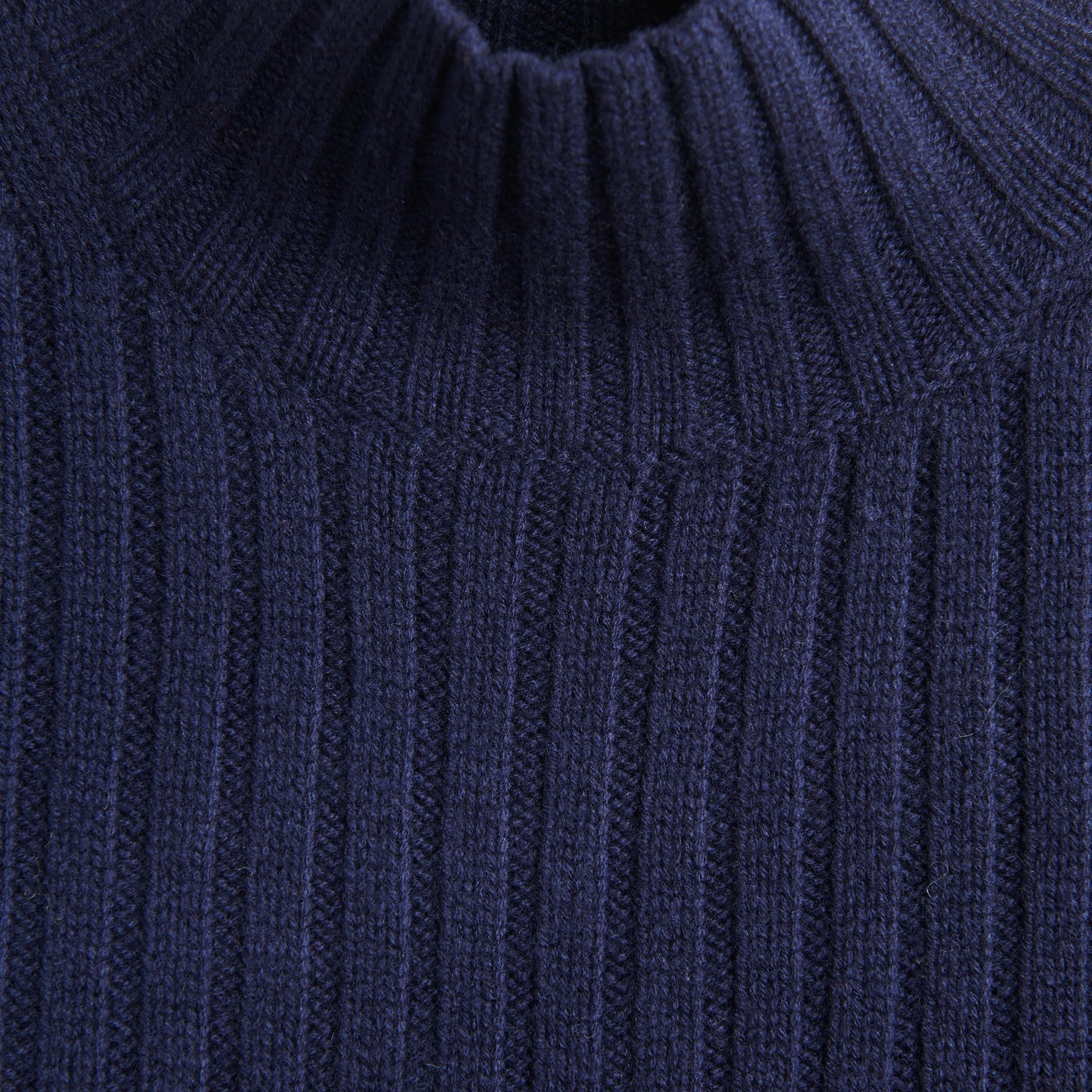 Chaley Rib Mock Neck Sweater - Dark Navy