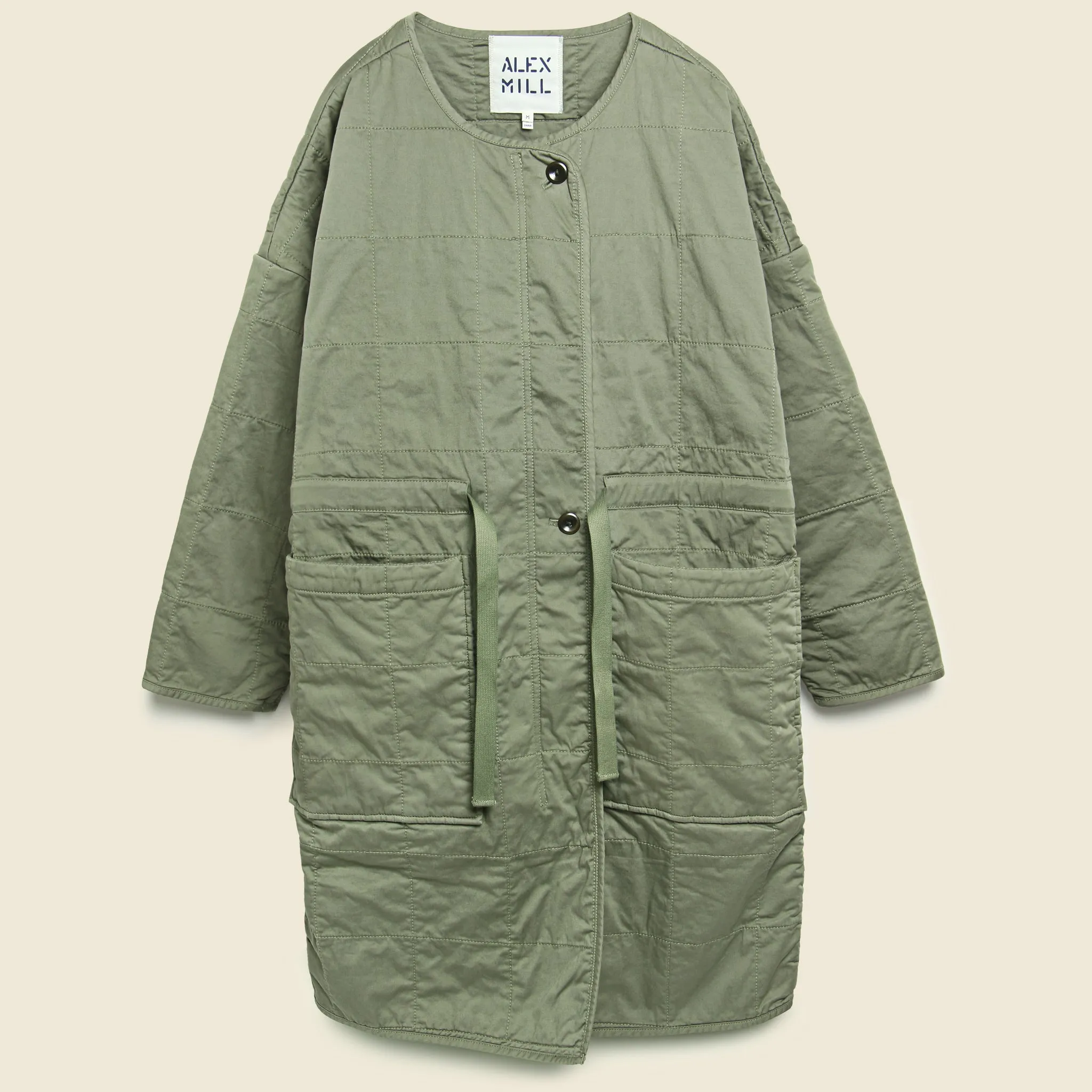 Christopher Quilted Coat - Military Green