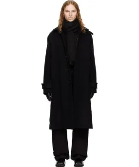 COOR Black Cashmere-Blend Balmacaan Coat