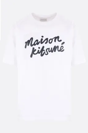 cotton t-shirt with handwriting Maison Kitsuné logo print