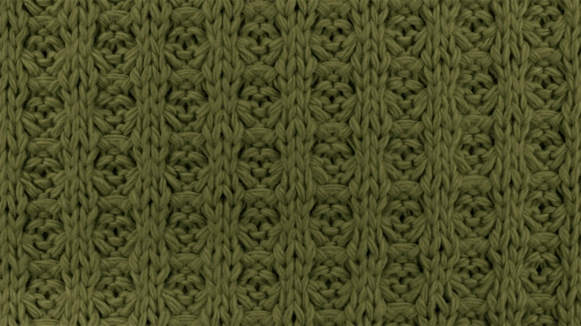 Cotton Waffle Sweater Knit - Army Green