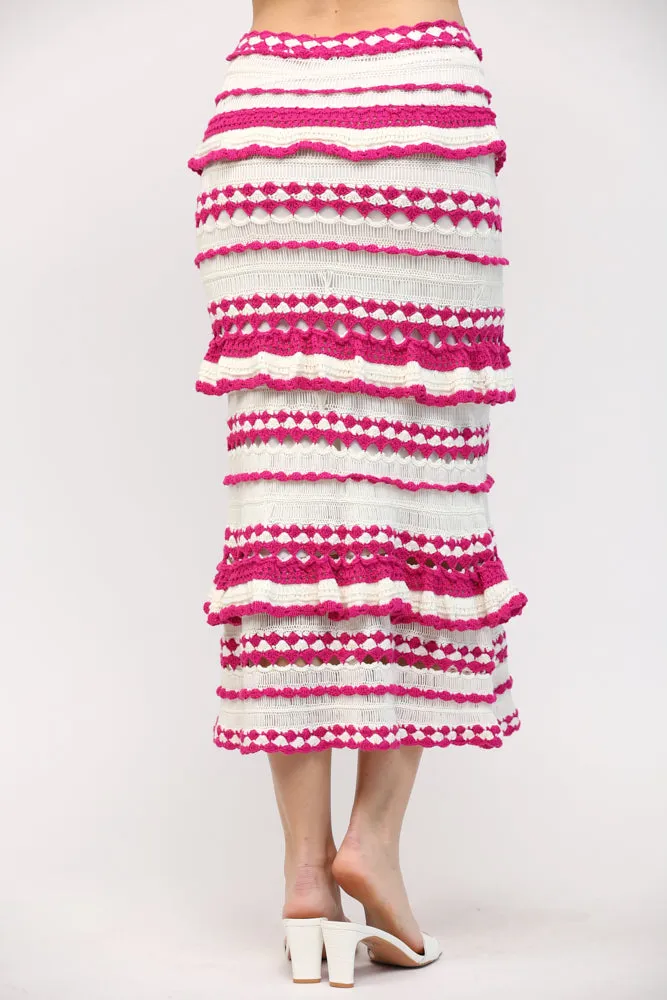 Crochet Ruffle Detail Midi Dress or Skirt