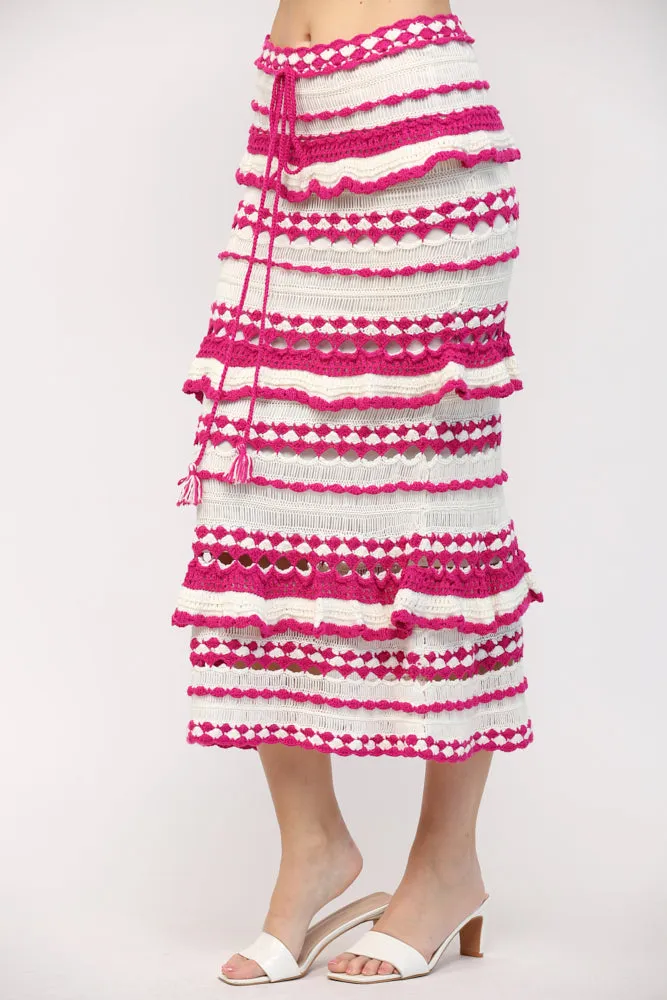 Crochet Ruffle Detail Midi Dress or Skirt