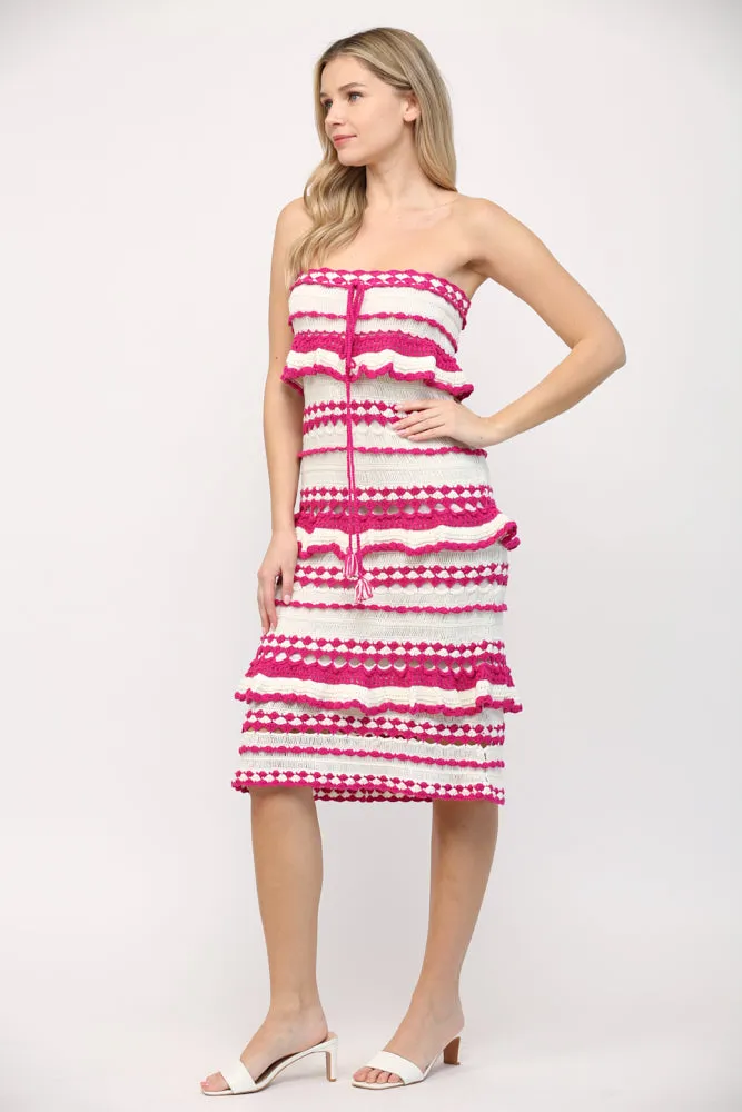 Crochet Ruffle Detail Midi Dress or Skirt