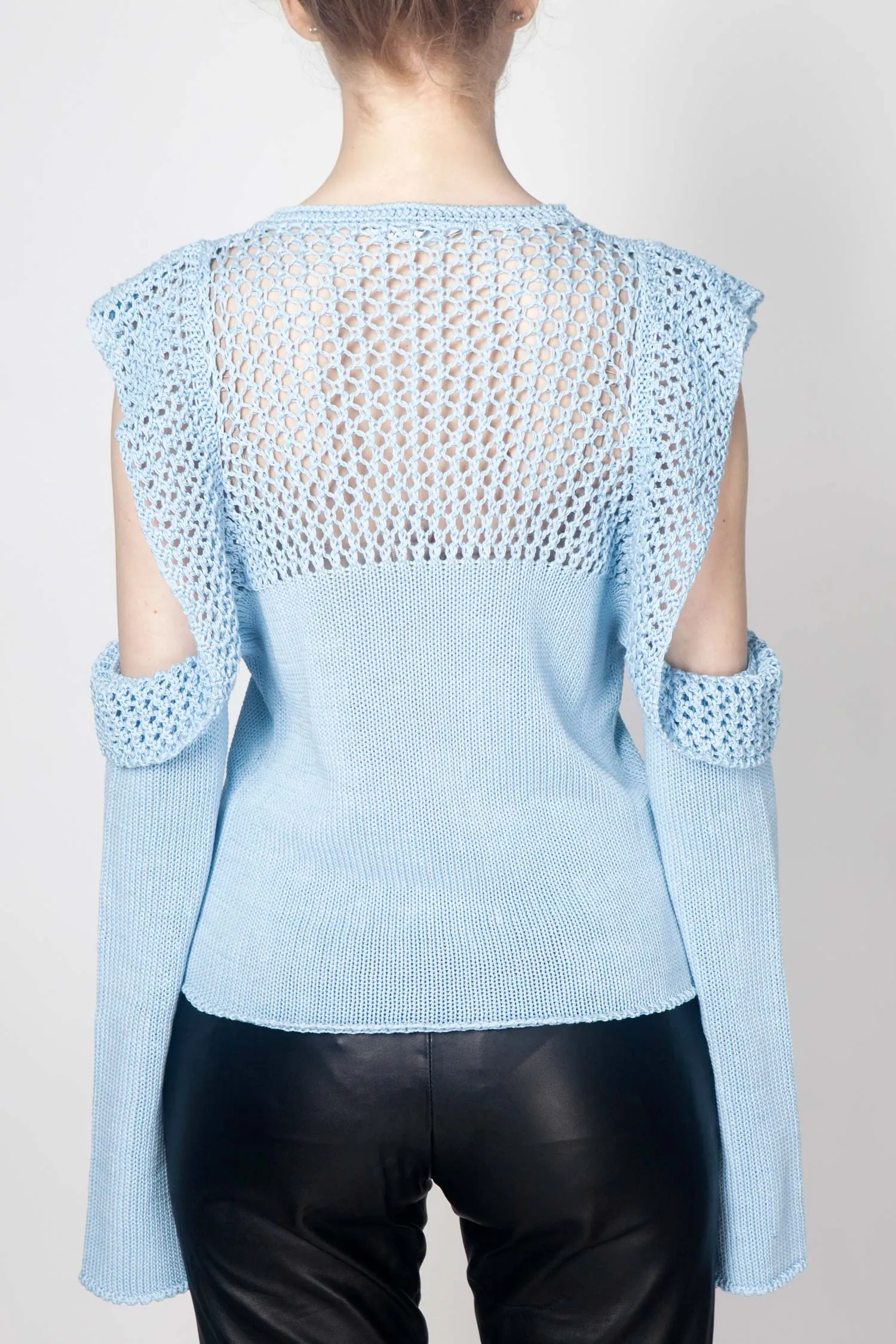 Cut-out Sweater with Elongated Sleeves