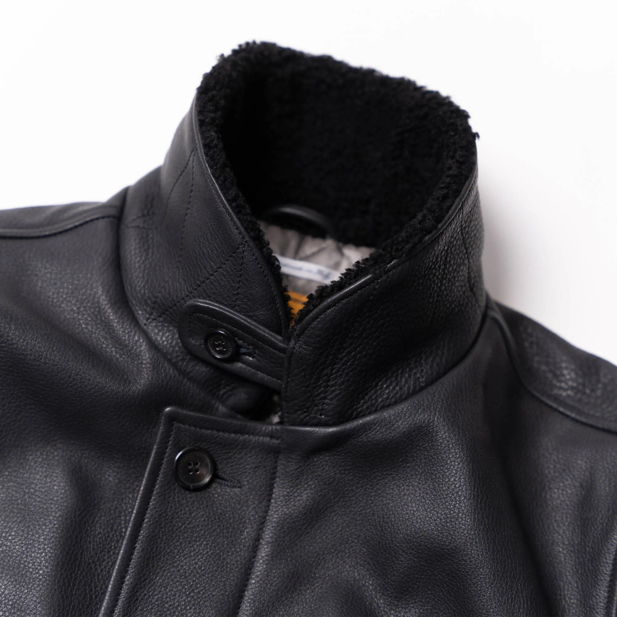 Deck N-1 Black Aniline Leather Jacket - Shangri-la Heritage