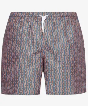 Derek Rose Mens Blue Tropez mid-rise swim shorts