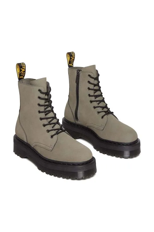 Dr. Martens leather biker boots Jadon women's gray color DM31296059