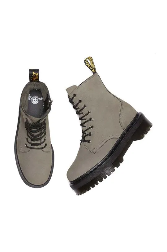 Dr. Martens leather biker boots Jadon women's gray color DM31296059