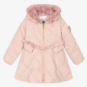 Girls Pale Pink Quilted Coat