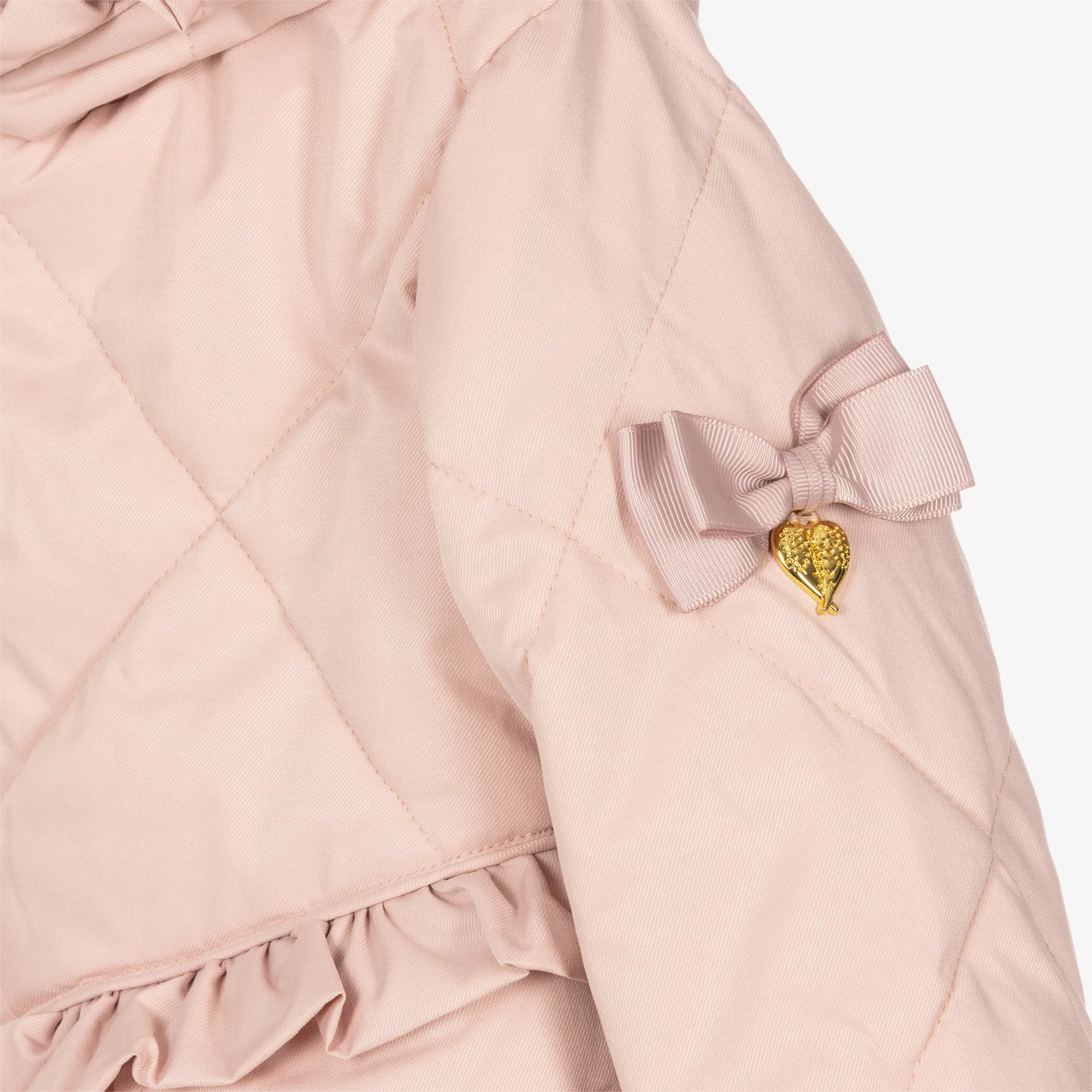 Girls Pale Pink Quilted Coat