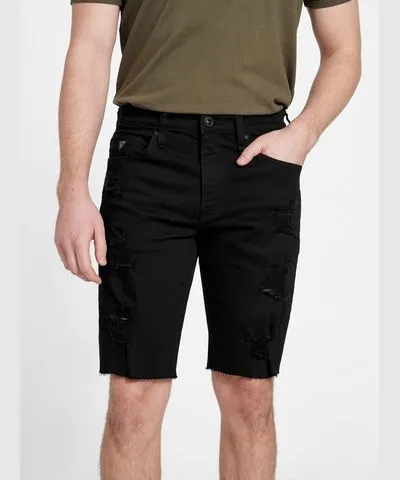 Guess Factory Clark Destroyed Denim Shorts