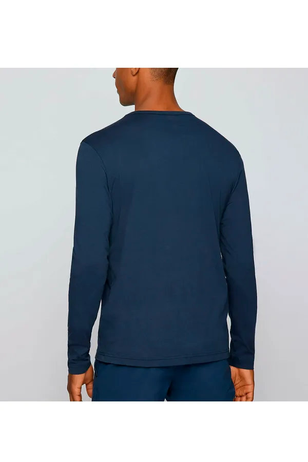 Hugo Boss Curved Chest Logo L/S Tee Navy