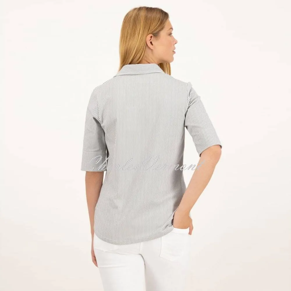 Just White Jersey Stretch Blouse - Style J1648