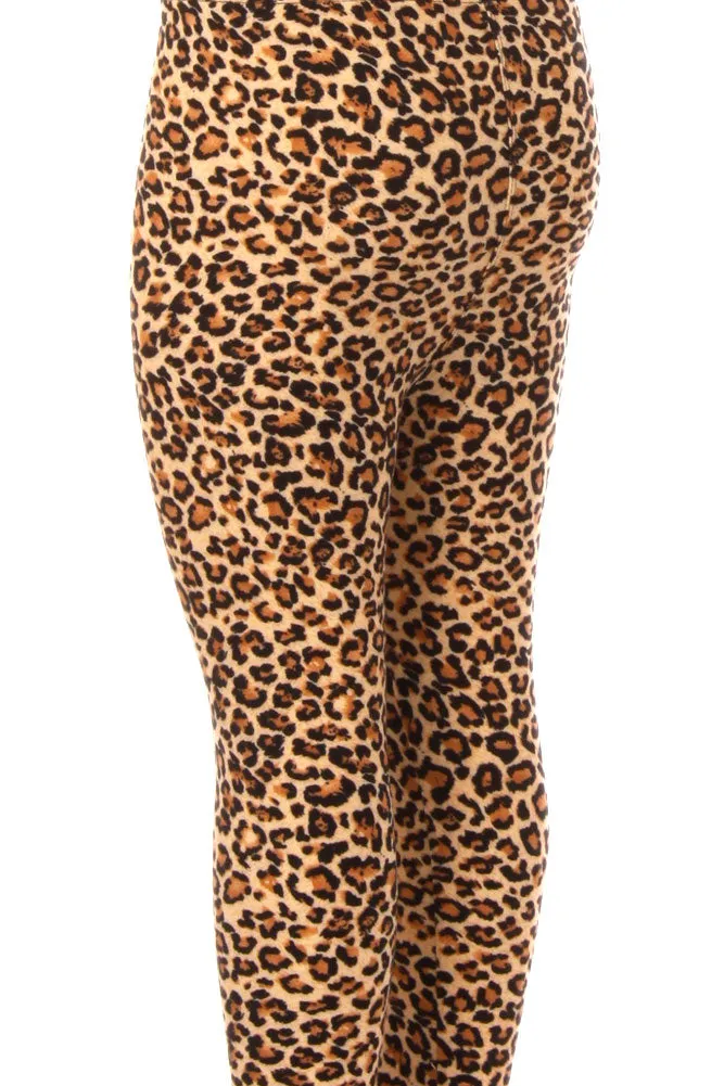 Kid's Small Cheetah Animal Skin Pattern Printed Leggings