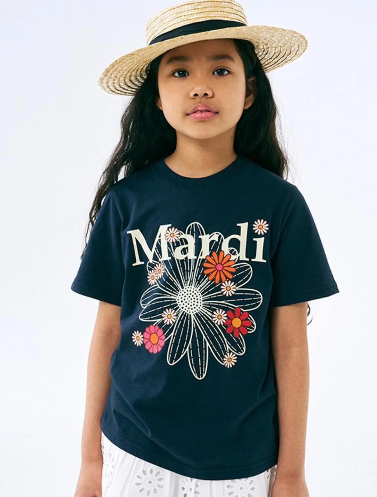 KIDS TSHIRT FLOWERMARDI BLOSSOM NAVY CREAM