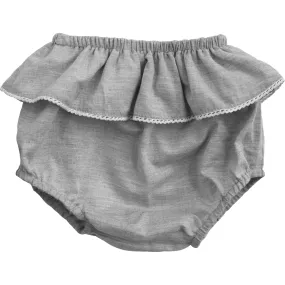 Louelle. Husk Grey Ruffle Bloomer