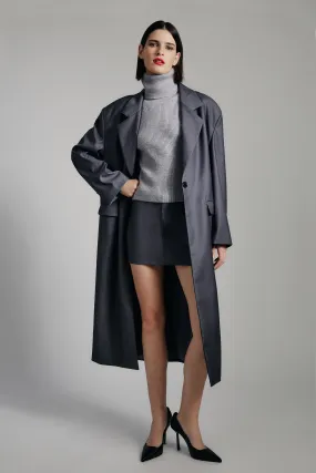 maika oversized coat in dark grey