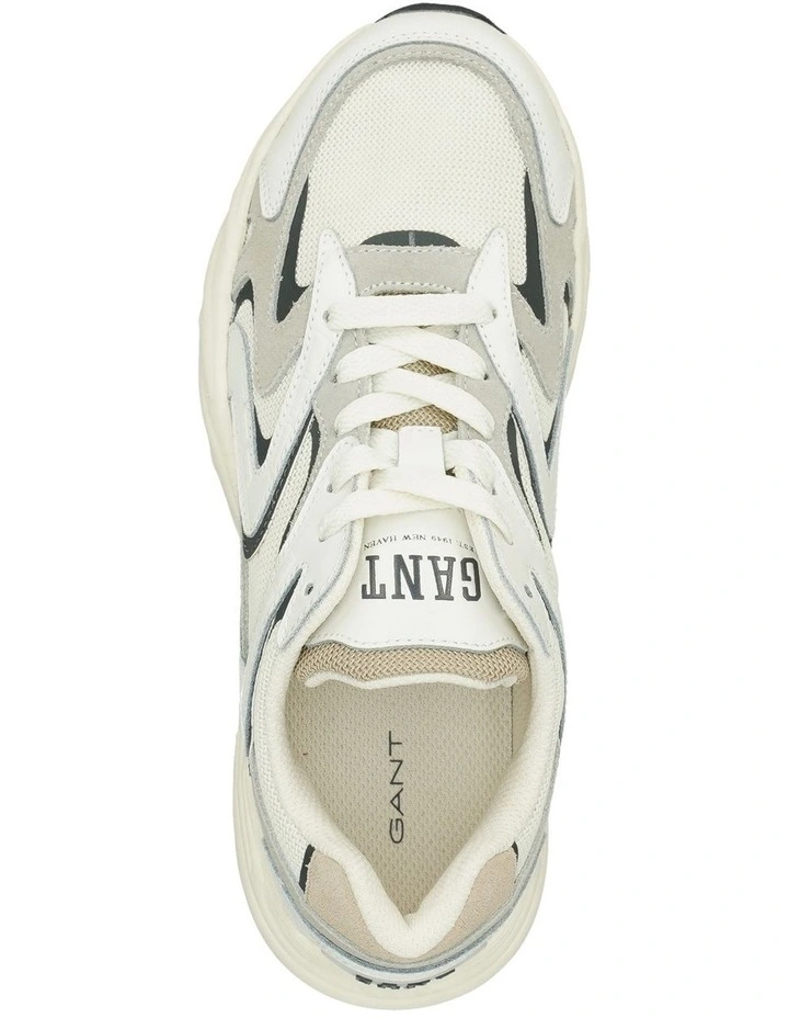 Mardii Leather Sneaker in White/Grey