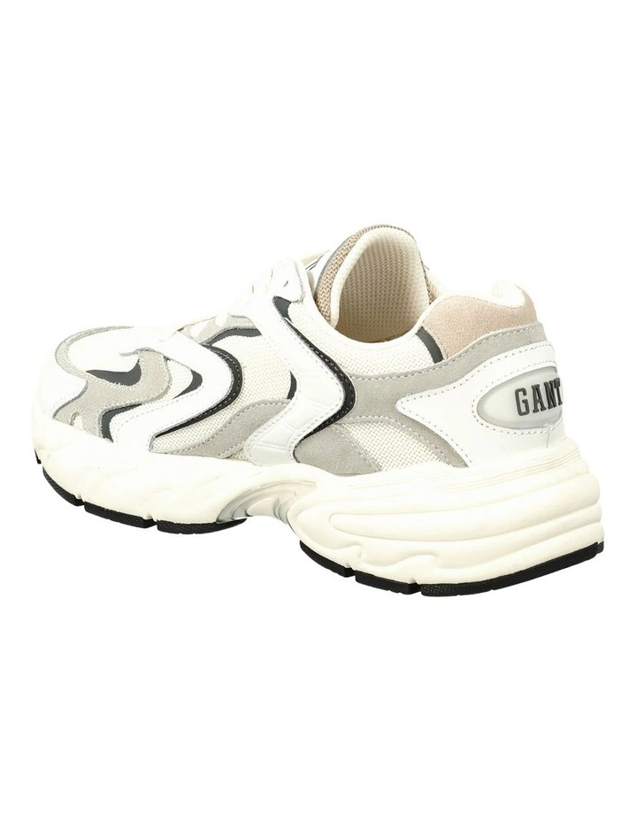 Mardii Leather Sneaker in White/Grey