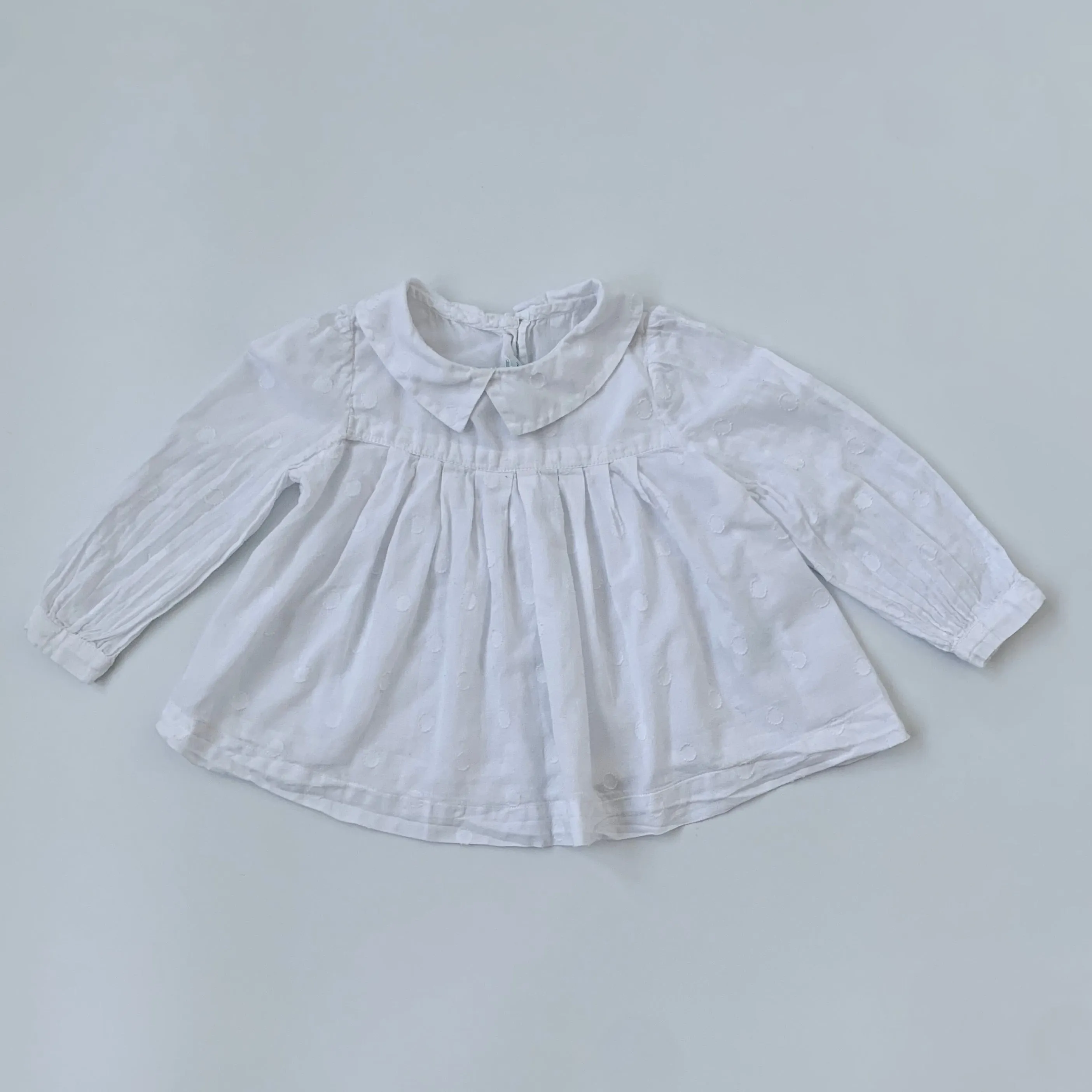 Marie-Chantal White Polka Dot Blouse With Collar: 3 Years