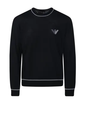 MEN EMPORIO ARMANI BLACK VIRGIN WOOL SWEATER