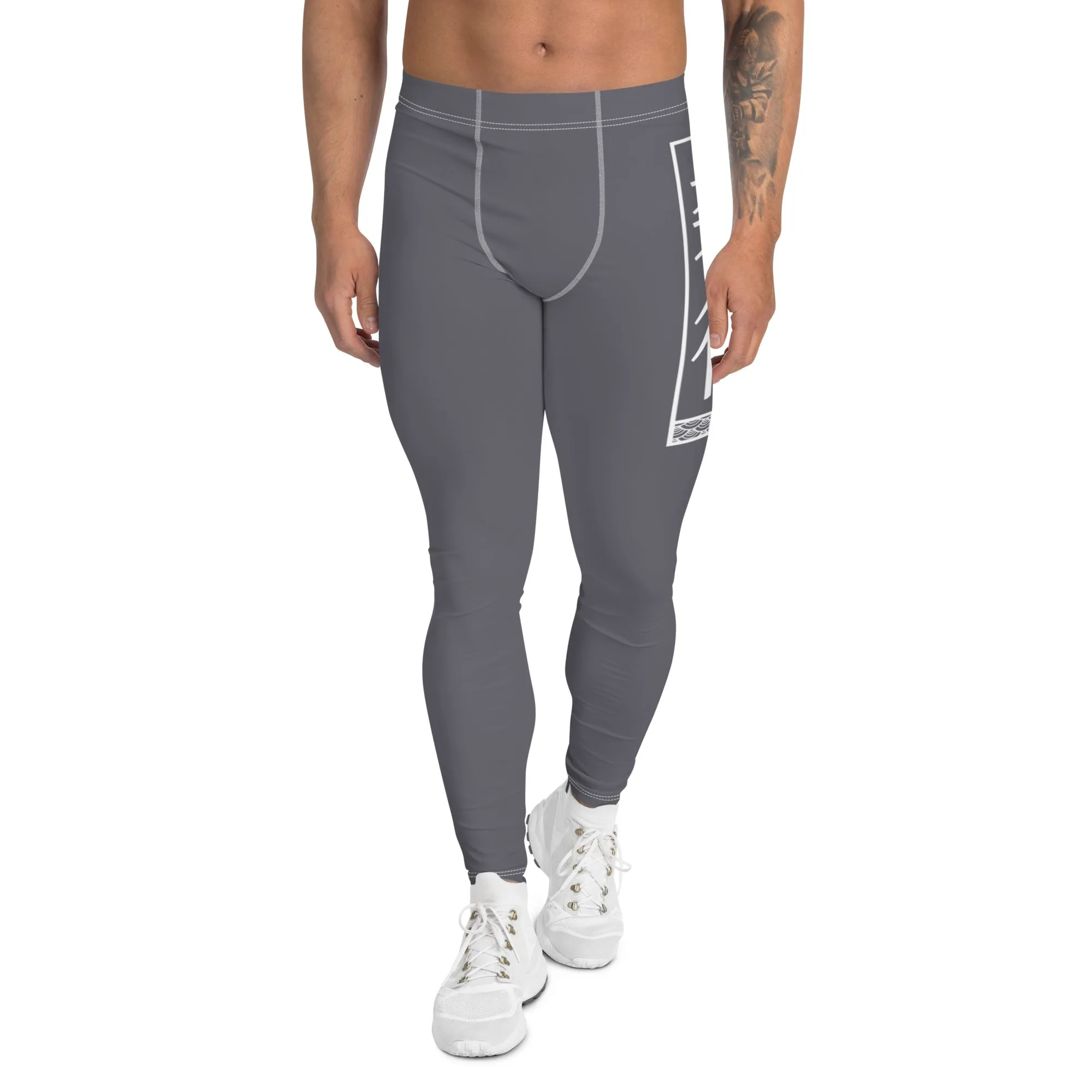 Men's Athletic Workout Leggings For Jiu Jitsu 019 - Charcoal